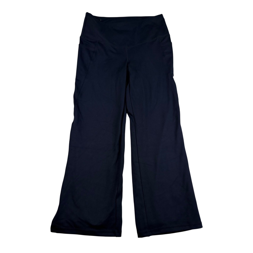 Jockey Sport Womens Navy Blue Wide Leg Yoga Pants High Rise Pockets Size Medium